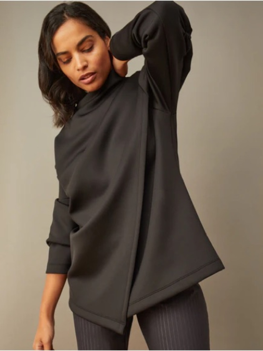 ADAY Black Split-Hem Like A Boss Pullover